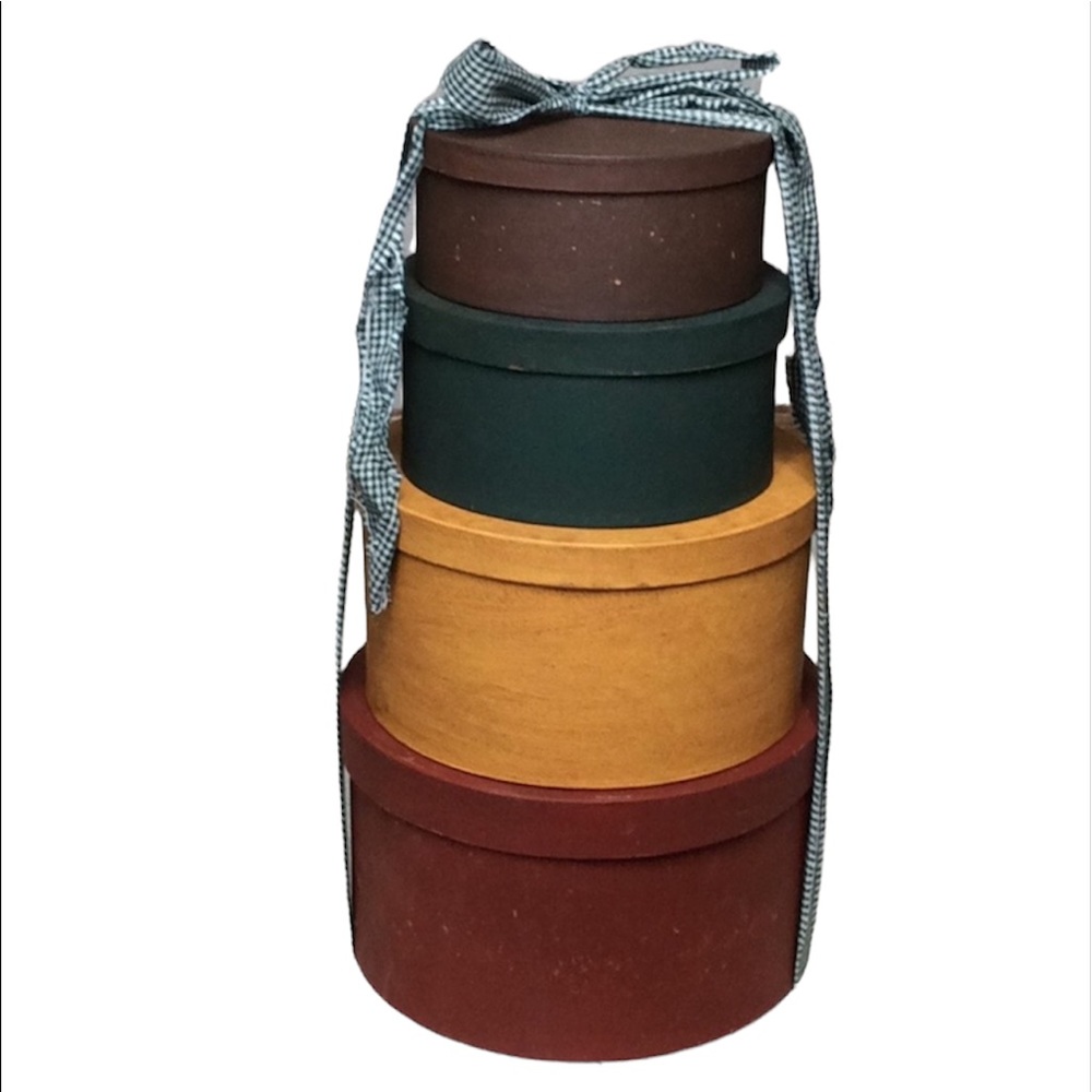 Decorative Storage Container Boxes Stackable Set of 4 Boxes NEW